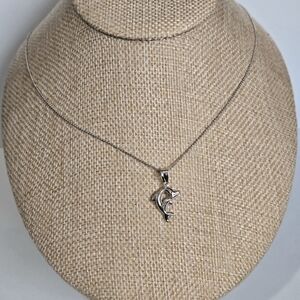 Sterling Silver Dolphin Pendant Necklace